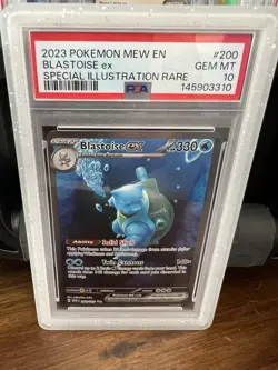 2023 Pokemon 151 Blastoise EX Special Illustration Rare #200 PSA 10 - Image 1