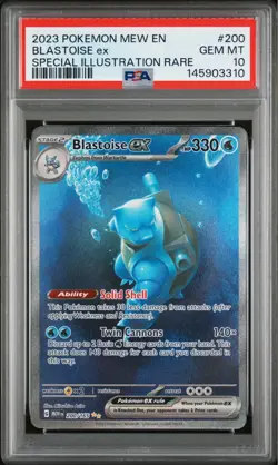 2023 Pokemon 151 Blastoise EX Special Illustration Rare #200 PSA 10 - Image 3