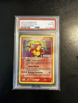 2006 Pokemon EX Legend Maker Magmar 21/92 Reverse Holo Stamp PSA 4 - Image 1