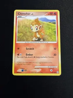 2007 Pokemon Diamond & Pearl Chimchar #76/130 Lp - Image 1