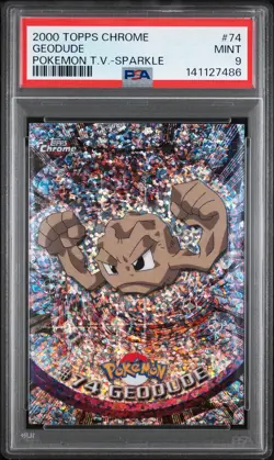 2000 TOPPS CHROME POKEMON T.V. SPARKLE #74 GEODUDE PSA 9 - Image 1
