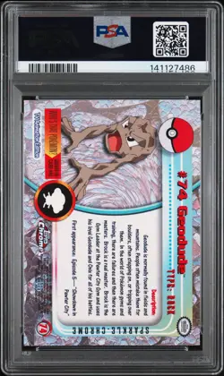 2000 TOPPS CHROME POKEMON T.V. SPARKLE #74 GEODUDE PSA 9 - Image 2