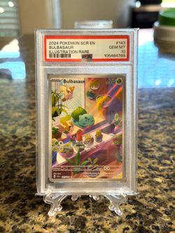 2024 POKEMON SCR EN-STELLAR CROWN ILLUSTRATION RARE #143 BULBASAUR PSA 10 - Image 1