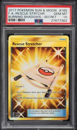 PSA 10 Rescue Stretcher 165 Full Art Secret Rare SM Burning Shadows Pokemon 2017 - Image 1