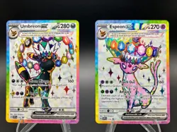 Pokemon TCG - Umbreon ex 176 & Espeon ex 175 Prismatic Evolutions Set New - Image 2