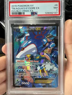 LOW POP Team Aqua's Kyogre EX 6/34 Pokemon PSA 7 Double Crisis Full Art Holo - Image 1