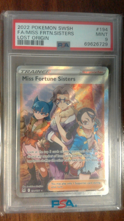 PSA 9 Miss Fortune Sisters #194/196 Pokemon Lost Origin 2022 - Image 1