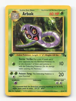 Pokemon TCG - Arbok 31/62 Uncommon Fossil 1st Edition - - Image 1