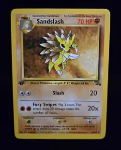 Pokemon TCG - SANDSLASH - 1ST EDITION - 41/62 - FOSSIL (1999) - WOTC - LP - Image 1
