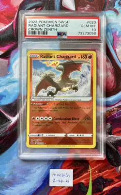2023 Pokemon SWSH Crown Zenith Radiant Charizard #020 PSA 10 - Image 1