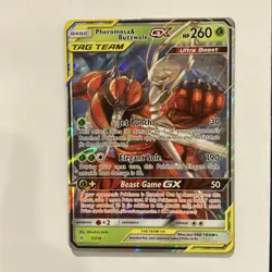 Pokemon Pheromosa & Buzzwole GX TAG TEAM Ultra Rare Holo SM-Unbroken Bonds 12/2… - Image 1