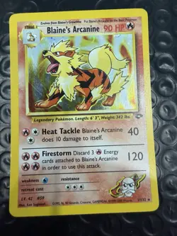 Pokemon Blaine's Arcanine 1/132 Gym Challenge Holo MP/HP - Image 1