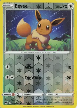 Eevee Reverse Holo Common – SWSH04: Vivid Voltage #130/185 Pokemon TCG - Image 1
