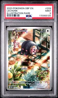 2023 Pokemon OBF EN Lechonk ILLUSTRATION RARE FULL ART 209/197 PSA 9 MINT - Image 1