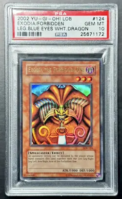 2002 Yugioh EXODIA THE FORBIDDEN ONE LOB-124 Original Unlimited PSA 10 Gem Mint - Image 1