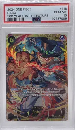 2024 One Piece 500 Years in the Future Sabo SECRET RARE PSA 10 GEM #118 FULL ART - Image 1