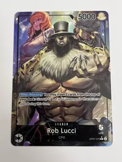 Rob Lucci OP07-079 Leader Parallel Holo One Piece Card Game NM - Image 1