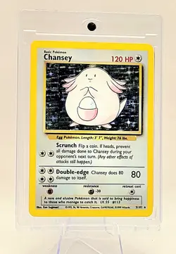 Pokemon TCG Chansey Holo Unlimited Rare Card 3/102 Base Set - Image 3