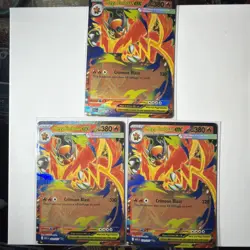 3x Pokemon Mega Emboar EX Full Art Holo Rare 031/217 ASC English Card - Image 1