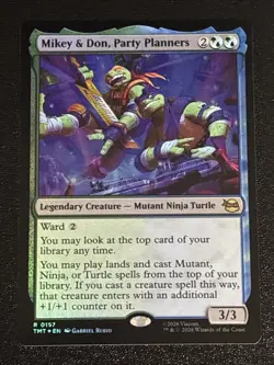 MTG Teenage Mutant Ninja Turtles Mikey & Don, Party Planners Foil 0157 NM Rare - Image 1