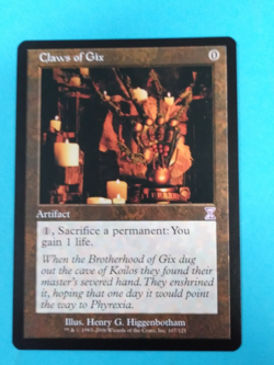 Magic the Gathering 1x CLAWS OF GIX - Time Spiral MtG Artifact NM Artifact - Image 1