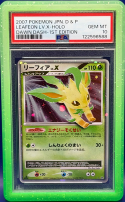 2007 POKEMON JPN DIAMOND & PEARL DAWN DASH 1ST ED LEAFEON LV.X-HOLO PSA 10 - Image 1