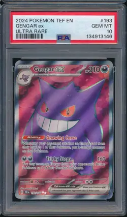2024 Pokemon TEF Temporal Forces 193 Gengar ex Ultra Rare PSA 10 - 134913146 - Image 1