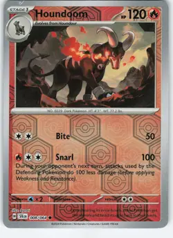 Houndoom - 008/064 Common Reverse Holo SV: Shrouded Fable NM Pokemon - Image 1