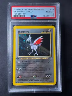 2000 PSA 8 Skarmory 1st Edition Holo Rare #13 Pokemon Neo Genesis - SWIRL - Image 1