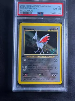 2000 PSA 8 Skarmory 1st Edition Holo Rare #13 Pokemon Neo Genesis - SWIRL - Image 2