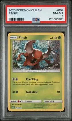 2023 POKEMON CLV EN #007 PINSIR PSA 8 NEAR MINT CLASSIC - Image 1