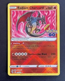 Pokemon Radiant Charizard 011/078 Pokemon GO Radiant Rare Holo Full Art - Image 1