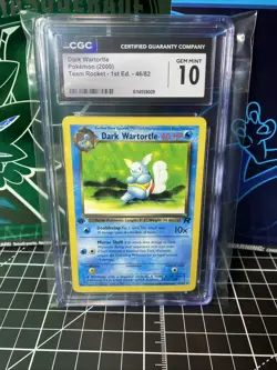 💎Gem Mint 10 Dark Wartortle 46/82 OG 2000 Team Rocket 1st Edition💎 - Image 1