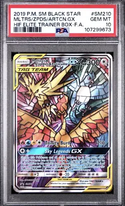 Pokemon Moltres Zapdos Articuno GX SM210 Black Star Promo Holo PSA 10 - Image 1