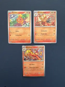 Pokemon TCG Torchic 040/182 & Combusken 041/182 RH & Blaziken 042/182 Holo LOT! - Image 1
