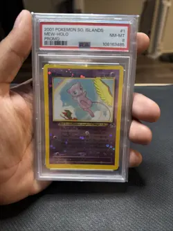 2001 POKEMON SOUTHERN ISLANDS PROMO #1 MEW-HOLO PSA 8 Nice Swirl!! - Image 1
