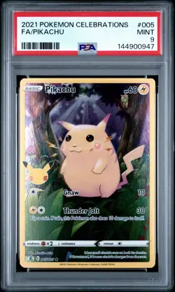 2021 Pokemon Celebrations Pikachu 005 FULL ART PSA 9 MINT - Image 1