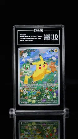 TAG 10 Pikachu #088 Promo from Paldea Adventure Chest Pokemon Black Star Promo - Image 1
