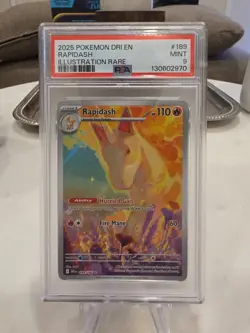 Pokemon TCG Rapidash 189/182 Destined Rivals Illustration PSA 9 - Image 1