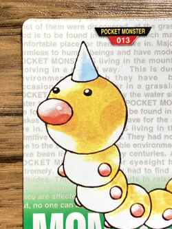 Pokemon Carddass Card Weedle No.13 Bandai Pocket Monsters Green ver. 1996 - Image 3