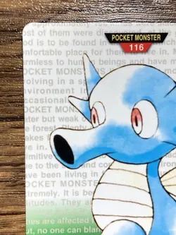 Pokemon Carddass Card Horsea No.116 Bandai Pocket Monsters Green ver. 1996 - Image 3