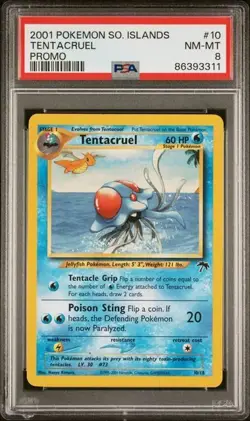 2001 POKEMON SOUTHERN ISLANDS PROMO #10 TENTACRUEL PSA 8 - Image 1
