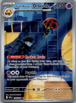 Team Rocket's Orbeetle 198/182 Destined Rivals Pokemon TCG Illustration Rare NM - Image 1