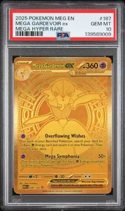 2025 POKEMON MEG EN-MEGA EVOLUTION MEGA HYPER RARE #187 MEGA GARDEVOIR EX PSA 10 - Image 1