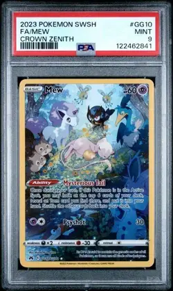 2023 POKEMON SWORD & SHIELD CROWN ZENITH #GG10 FULL ART/MEW PSA 9 - Image 1