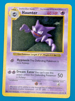 Pokemon TCG Haunter Base Set 29/102 Shadowless Error Ink swirls NM Rare - Image 1