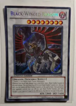 Yugioh! Black-Winged Dragon CT07-EN002 Secret Rare Limited Edition VLP/NM - Image 1