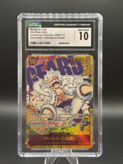 One Piece English Monkey D Luffy Gear 5 OP05-119 Alt Art Secret CGC 10 Gem Mint - Image 1