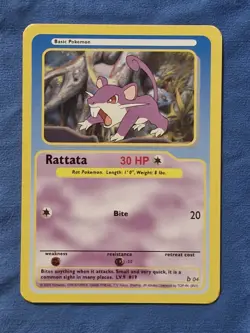 LP Rattata Funskool 2004 India Vintage Pokemon Card RARE HTF - Image 1