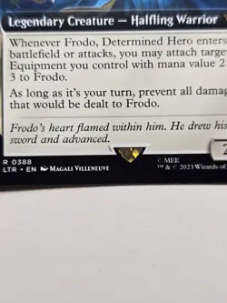 Frodo, Determined Hero (Extended Art) LTR-0388 Lord of the Rings NM+ mtg lotr - Image 3
